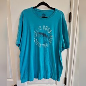 Life Is Good Turquoise Short Sleeve Graphic Tee